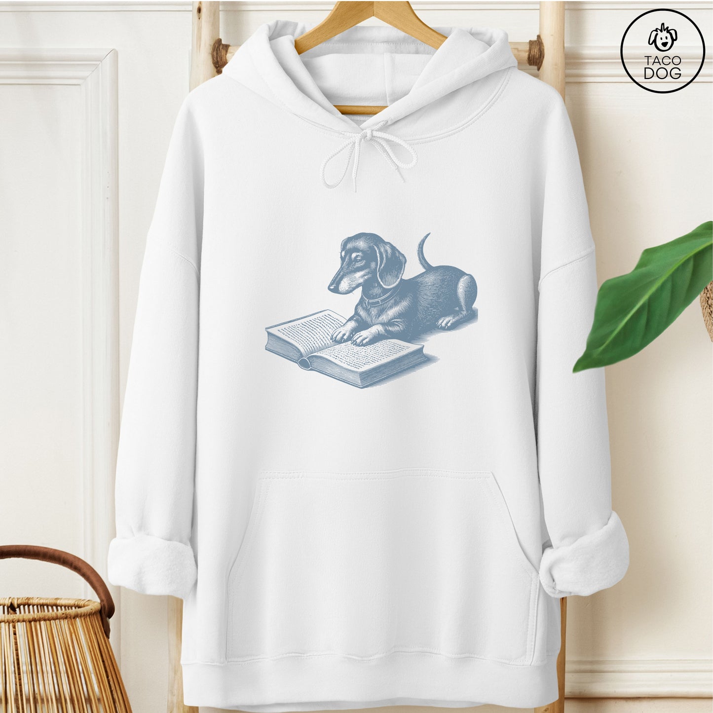 Dachshund Weenie Studying Book Hoodie