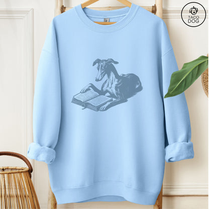 Italian Greyhound Whippet Iggy Studying Book Sweatshirt