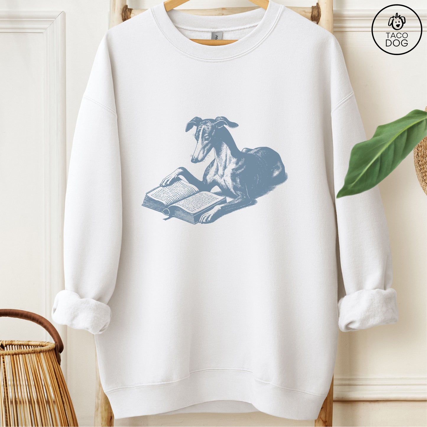 Italian Greyhound Whippet Iggy Studying Book Sweatshirt