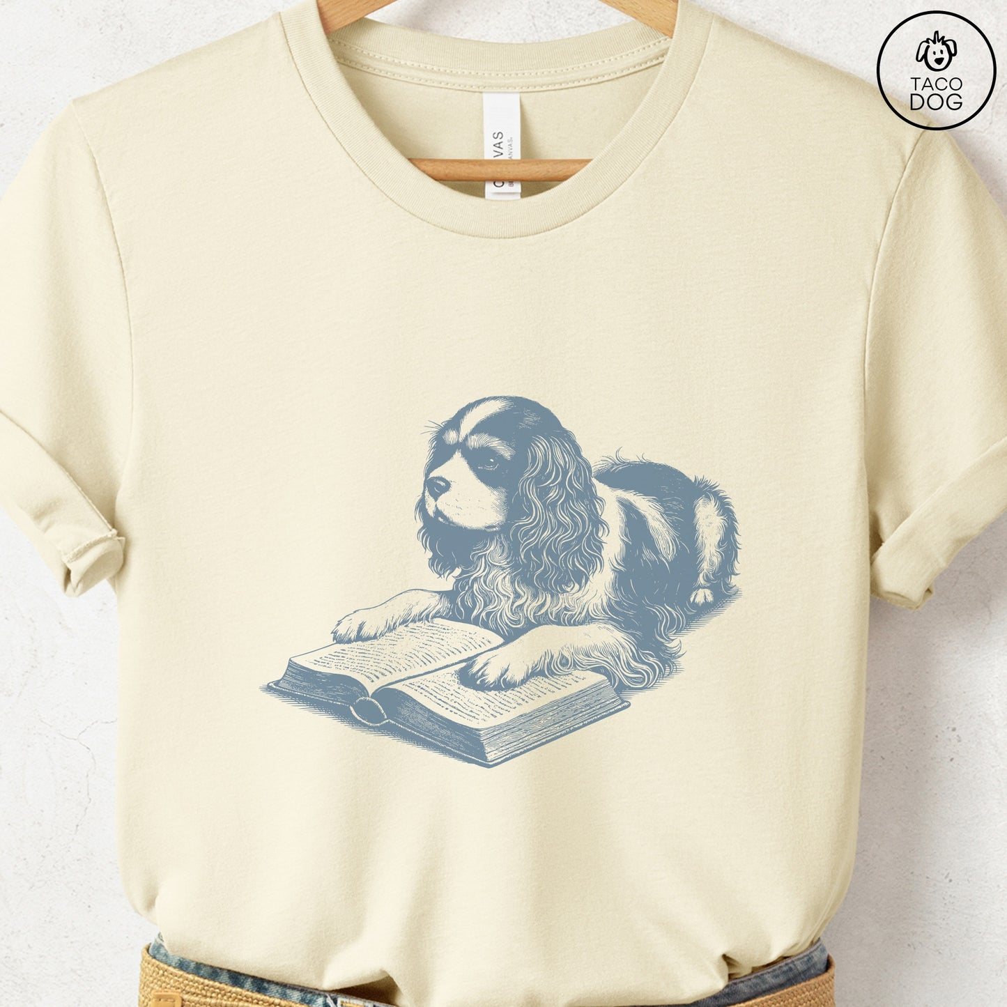 Cavalier King Charles Spaniel Studying Book T-Shirt