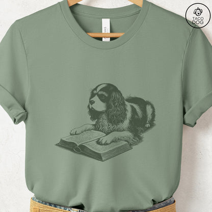 Cavalier King Charles Spaniel Studying Book T-Shirt