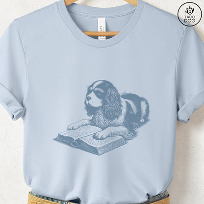 Cavalier King Charles Spaniel Studying Book T-Shirt