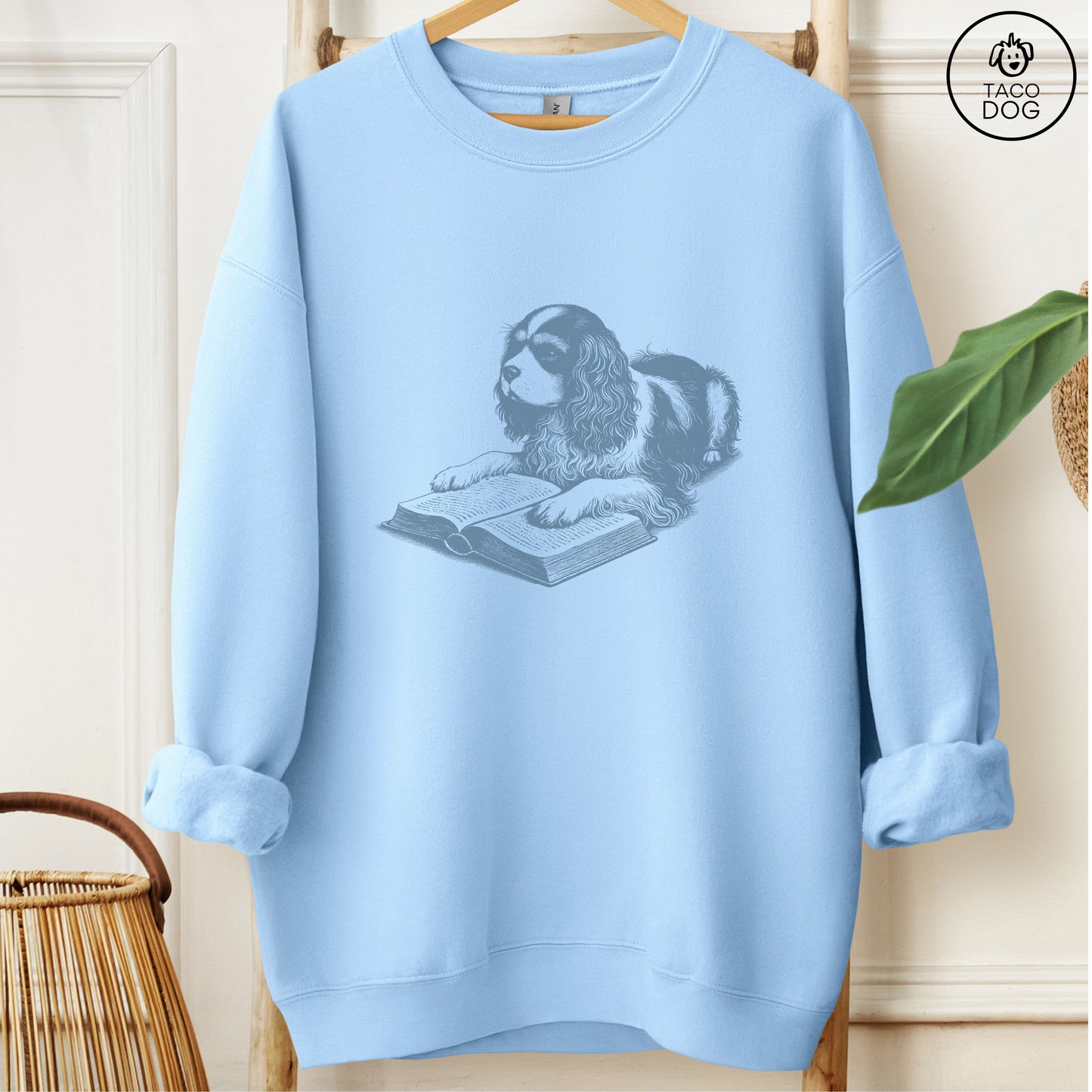 Cavalier King Charles Spaniel Studying Book Sweatshirt