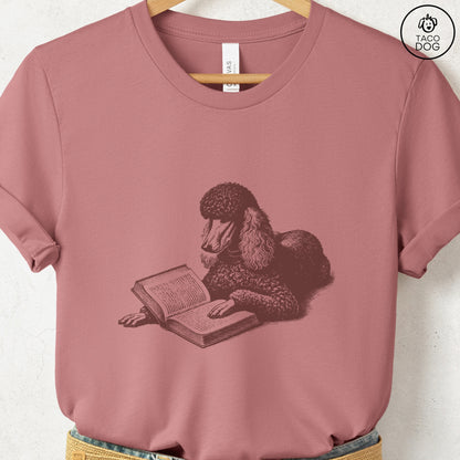Poodle Studying Book T-Shirt