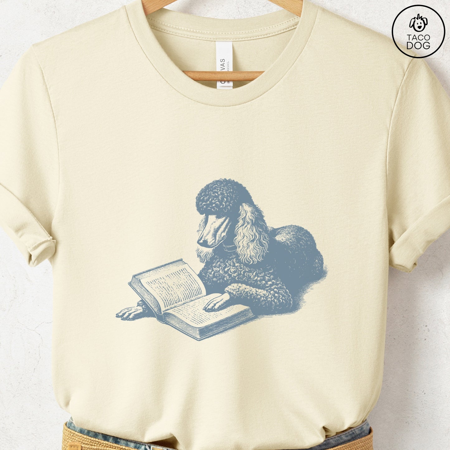 Poodle Studying Book T-Shirt