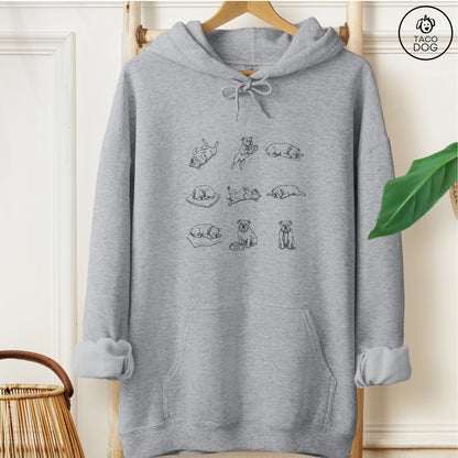 English Bulldog All Day Hoodie Graphite Heather Taco-Dog