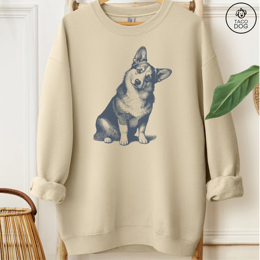 Corgi Say What? Sweatshirt Sand Taco-Dog
