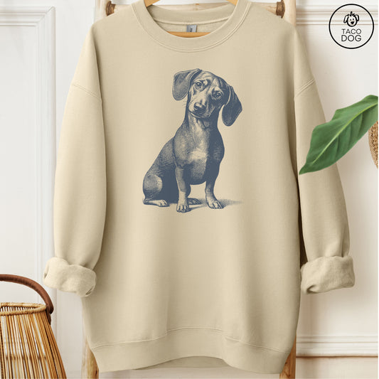 Dachshund Weenie Say What? Sweatshirt Sand Taco-Dog