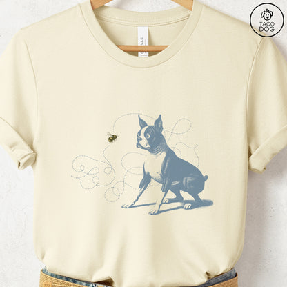 Boston Terrier Bumble Bee T-Shirt Natural Taco-Dog