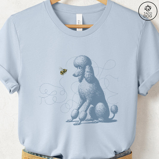 Poodle Bumble Bee T-Shirt Light Blue Taco-Dog