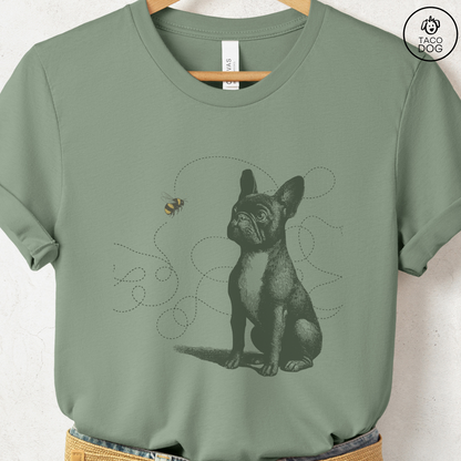 French Bulldog Frenchie Bumble Bee T-Shirt Sage Taco-Dog