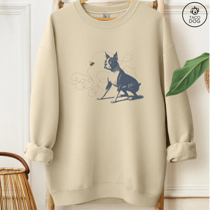 Boston Terrier Bumble Bee Sweatshirt Sand Taco-Dog