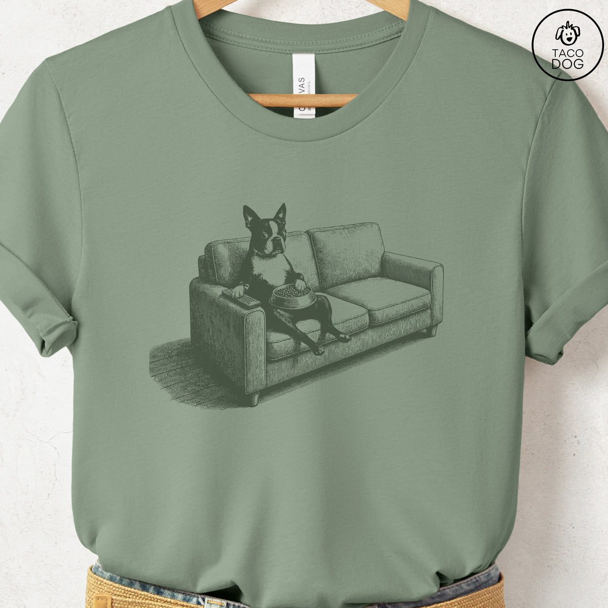 Boston Terrier Just One Episode T-Shirt, design close-up