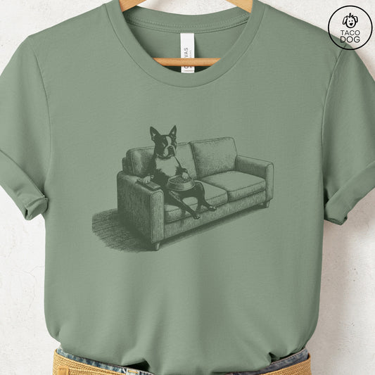 Boston Terrier Just One Episode T-Shirt Sage Taco-Dog