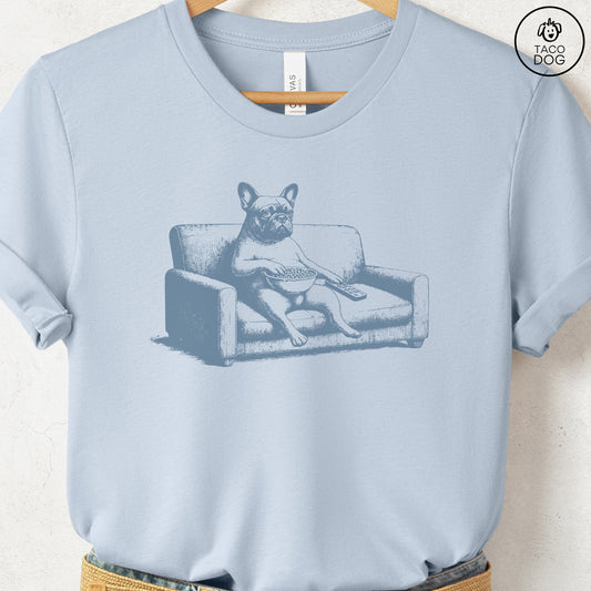 French Bulldog Frenchie Just One Episode T-Shirt Light Blue Taco-Dog