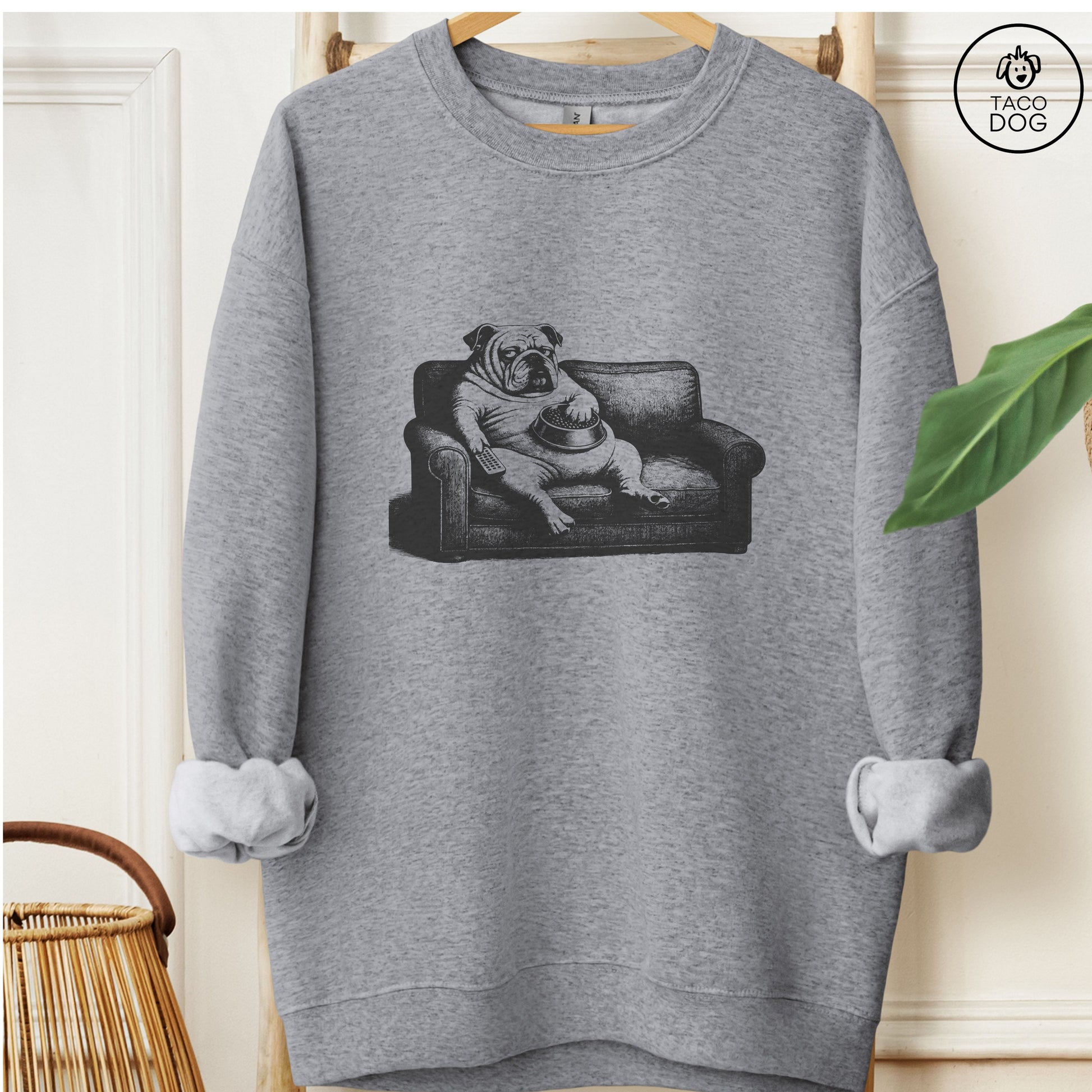 English Bulldog Just One Episode Sweatshirt Graphite Heather Taco-Dog
