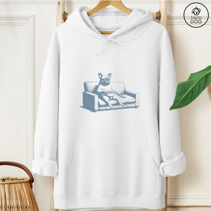 French Bulldog Frenchie Just One Episode Hoodie White Taco-Dog