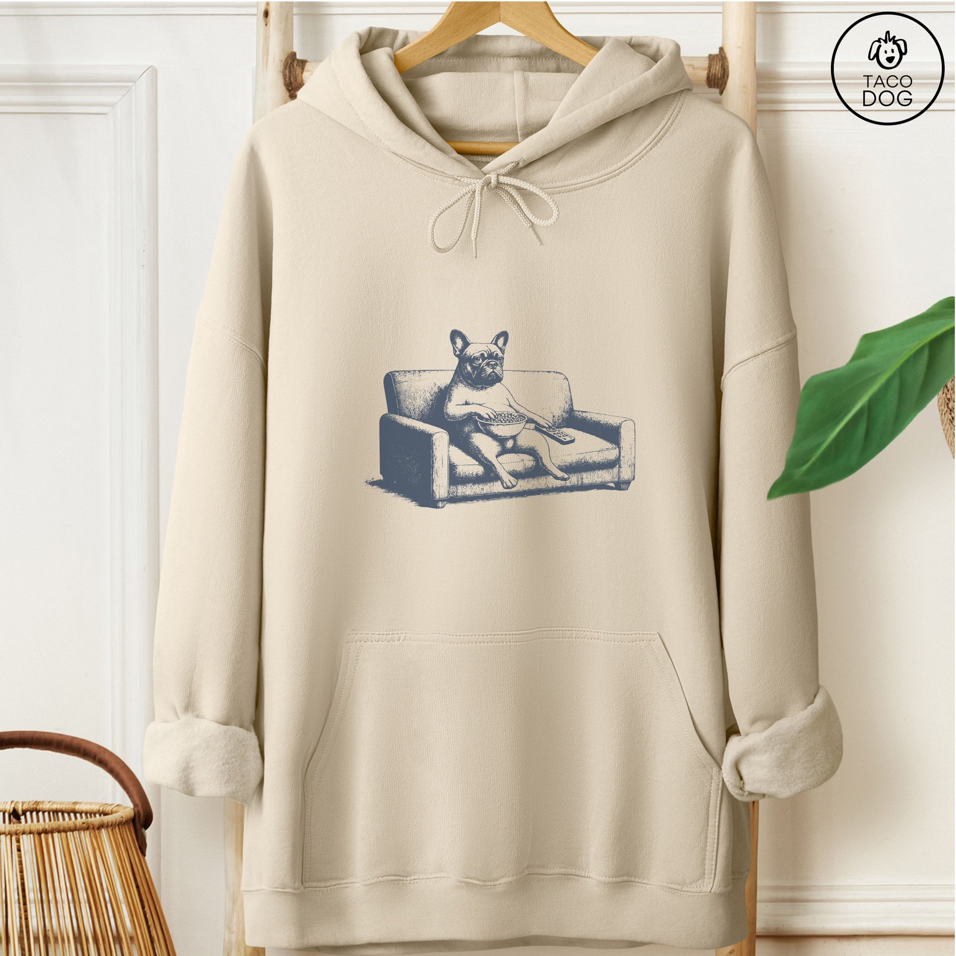 French Bulldog Frenchie Just One Episode Hoodie Sand Taco-Dog