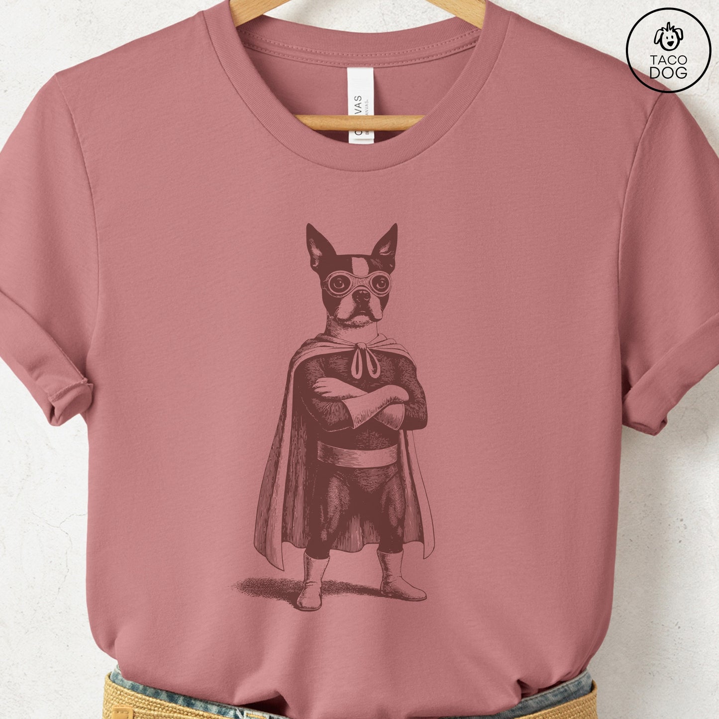 Boston Terrier Reluctant Super Hero T-Shirt