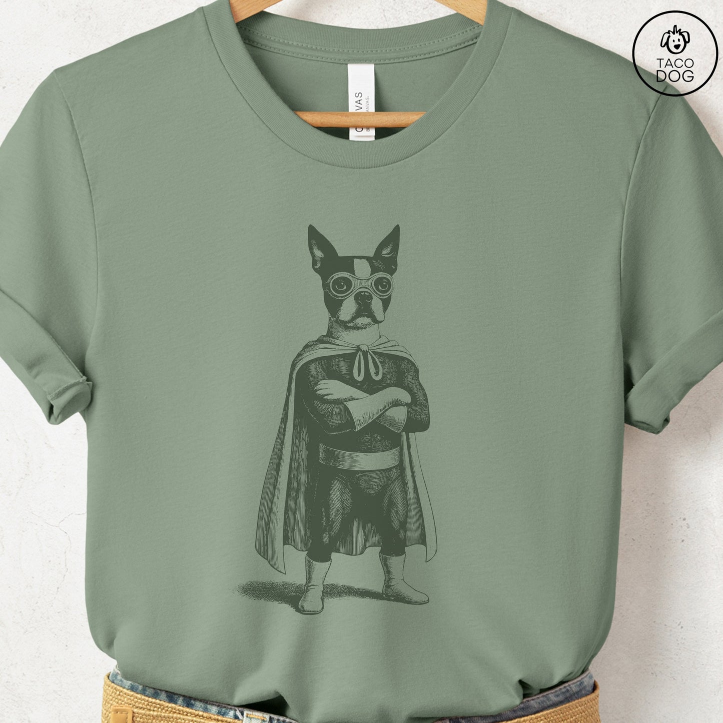 Boston Terrier Reluctant Super Hero T-Shirt