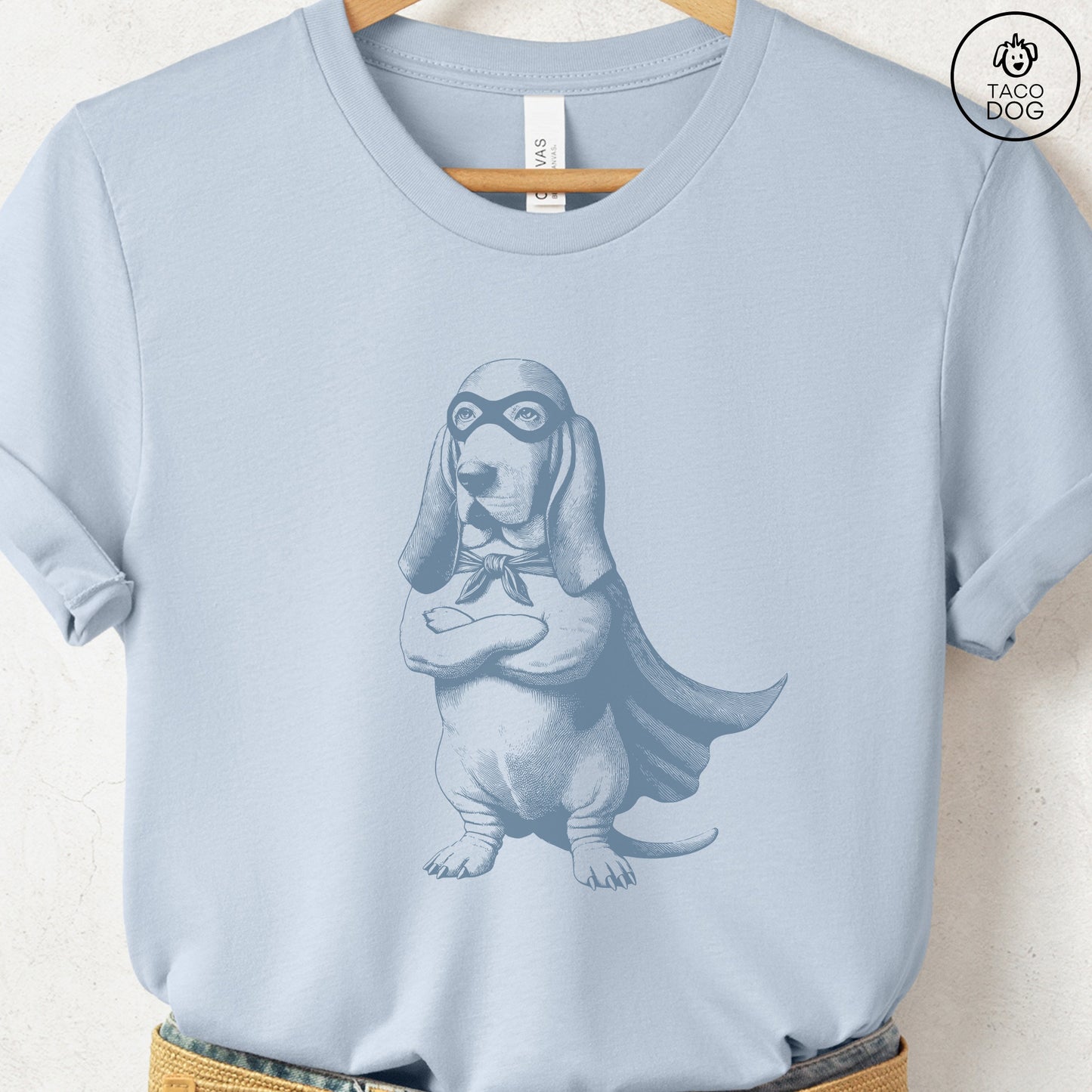Basset Hound Reluctant Super Hero T-Shirt