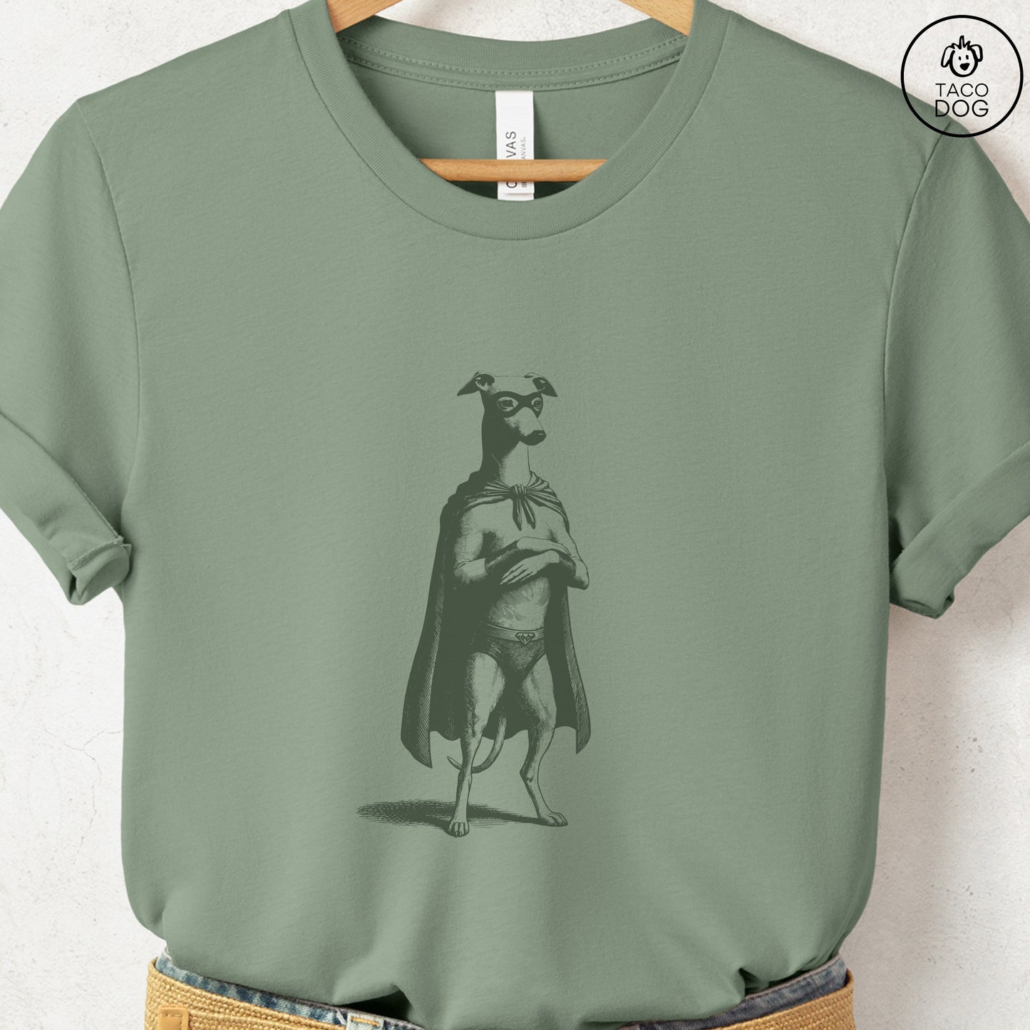 Italian Greyhound Whippet Iggy Reluctant Super Hero T-Shirt