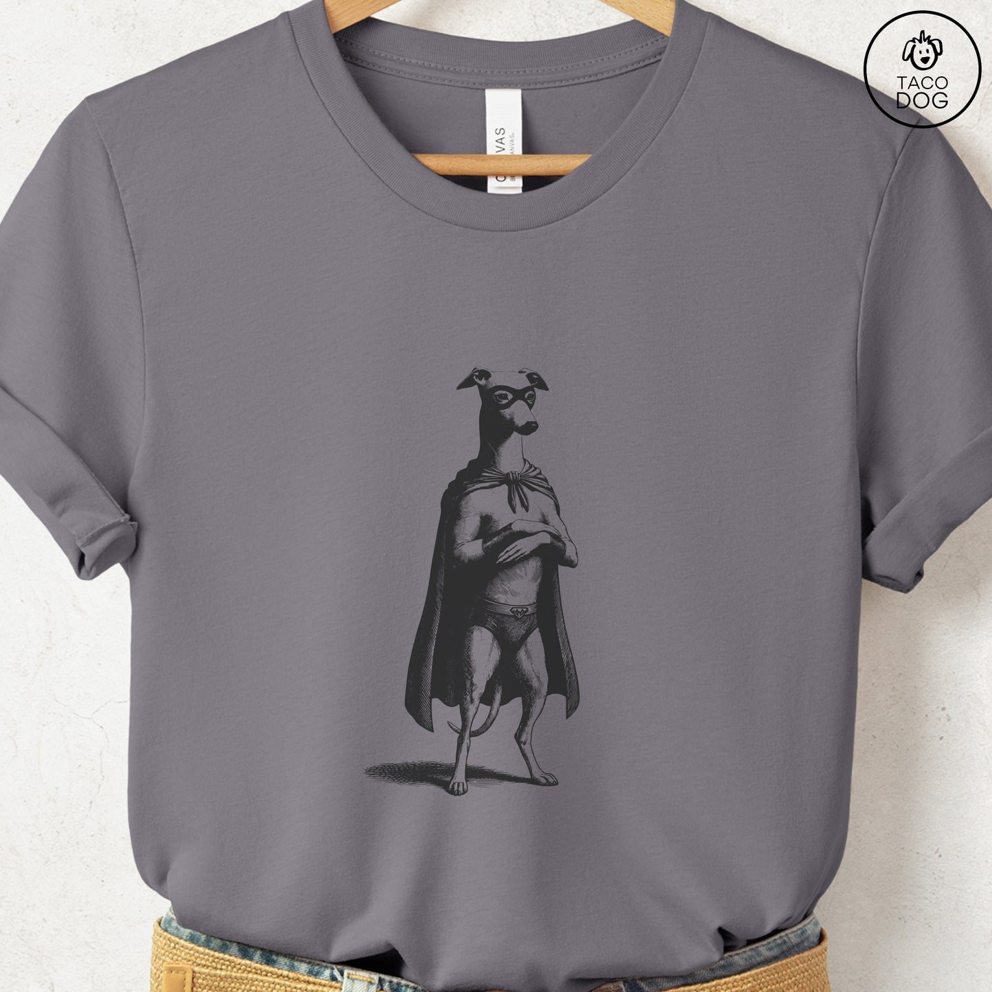 Italian Greyhound Whippet Iggy Reluctant Super Hero T-Shirt