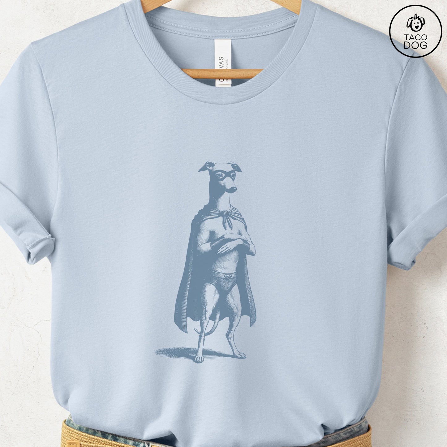 Italian Greyhound Whippet Iggy Reluctant Super Hero T-Shirt