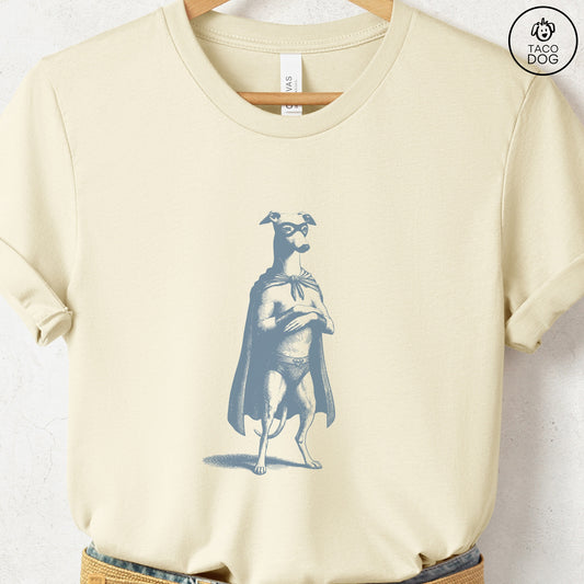 Italian Greyhound Whippet Iggy Reluctant Super Hero T-Shirt