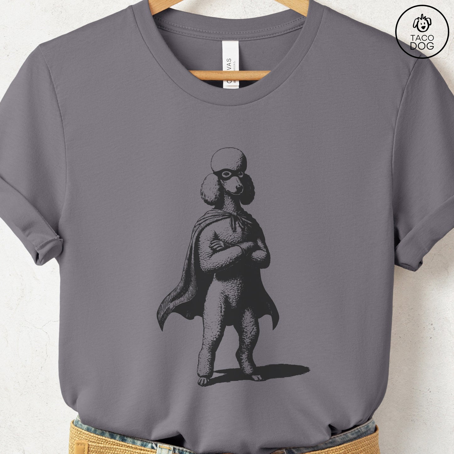 Poodle Reluctant Super Hero T-Shirt Storm Taco-Dog