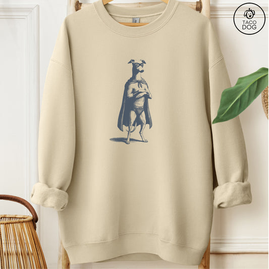 Italian Greyhound Whippet Iggy Reluctant Super Hero Sweatshirt