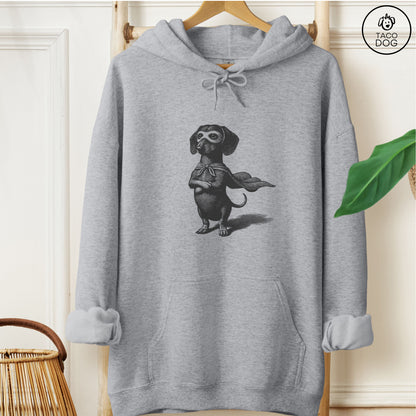 Dachshund Weenie Reluctant Super Hero Hoodie