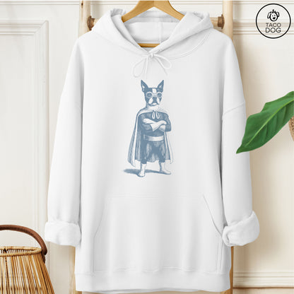 Boston Terrier Reluctant Super Hero Hoodie