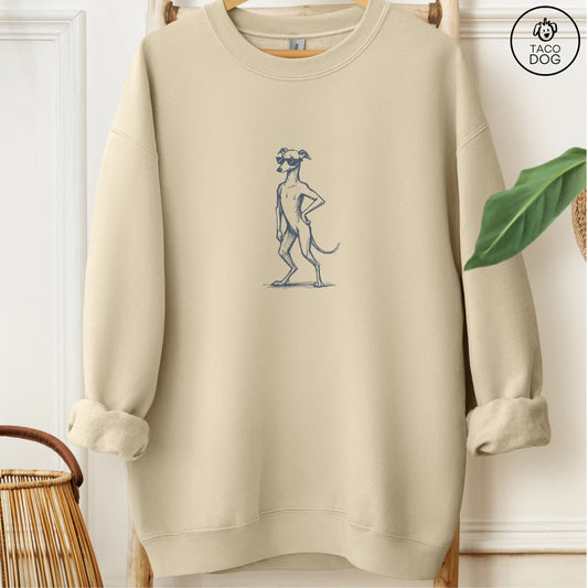 Italian Greyhound Whippet Iggy Vintage Sunglasses Sweatshirt