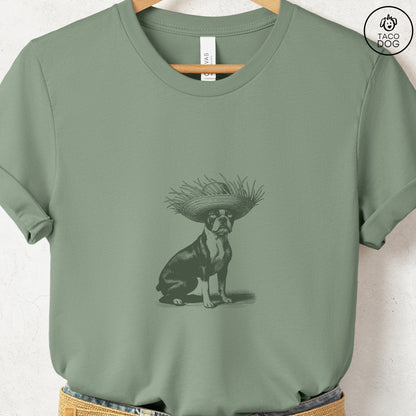 Boston Terrier Pava Jibaro Hat T-Shirt