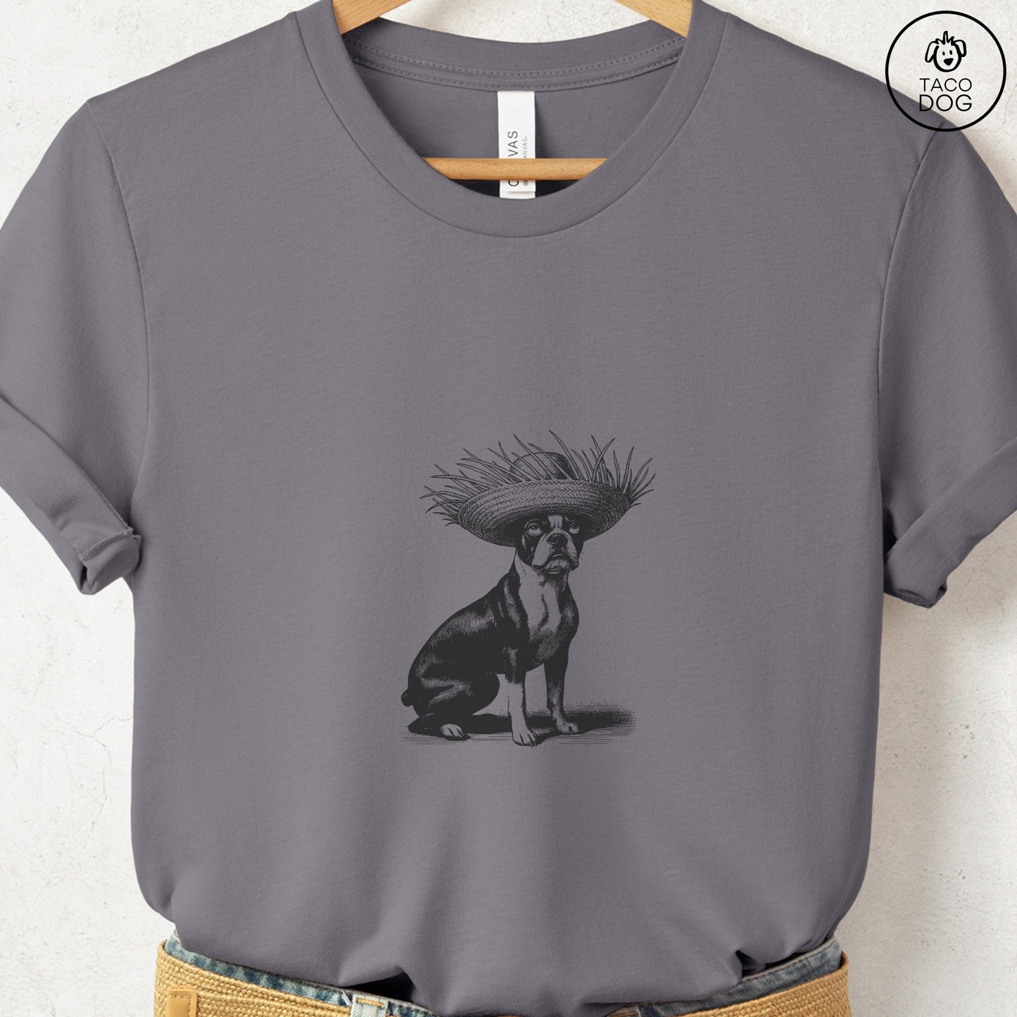 Boston Terrier Pava Jibaro Hat T-Shirt