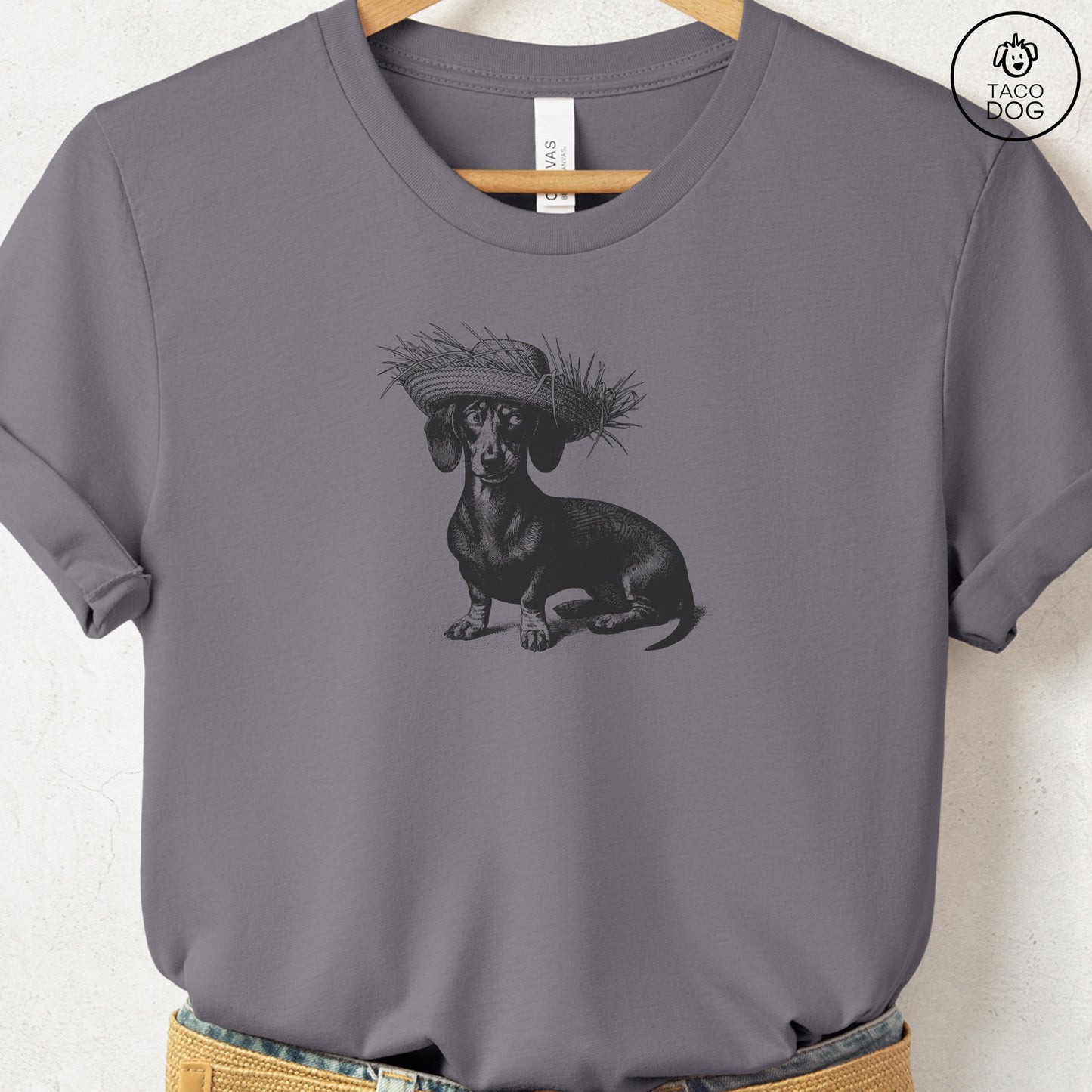 Dachshund Weenie Pava Jibaro Hat T-Shirt Storm Taco-Dog