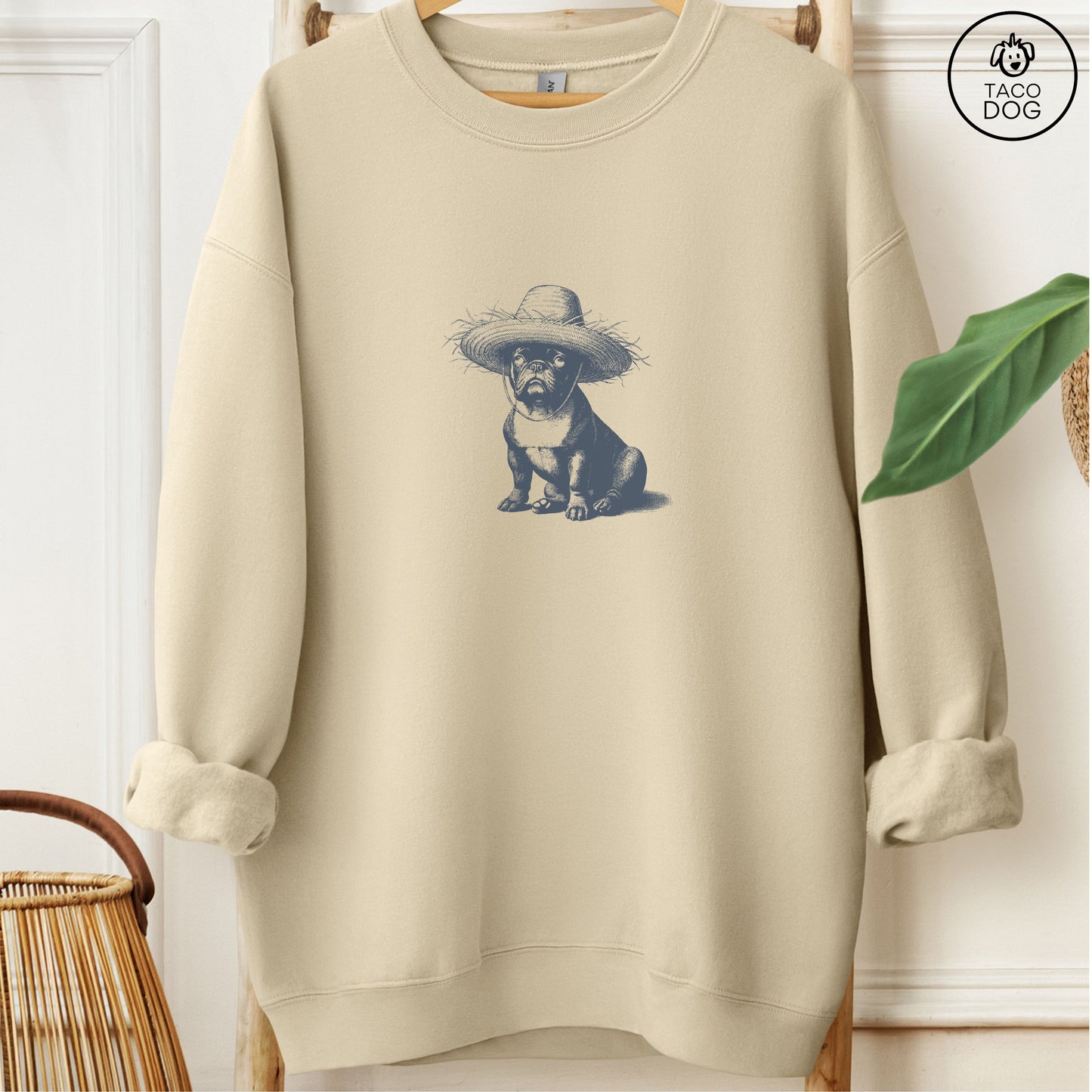 French Bulldog Frenchie Pava Jibaro Boricua Hat Sweatshirt Sand Taco-Dog