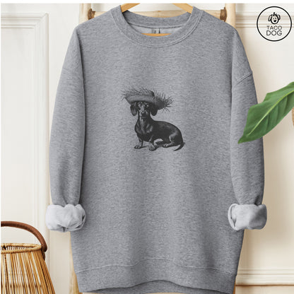 Dachshund Weenie Pava Jibaro Boricua Hat Sweatshirt Graphite Heather Taco-Dog