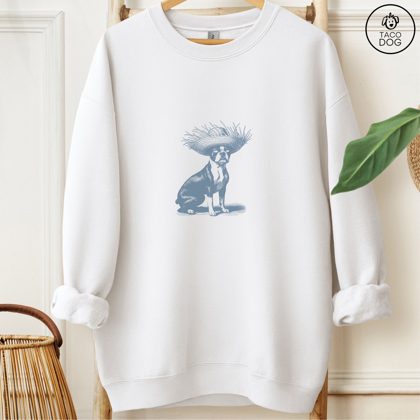 Boston Terrier Pava Jibaro Boricua Hat Sweatshirt