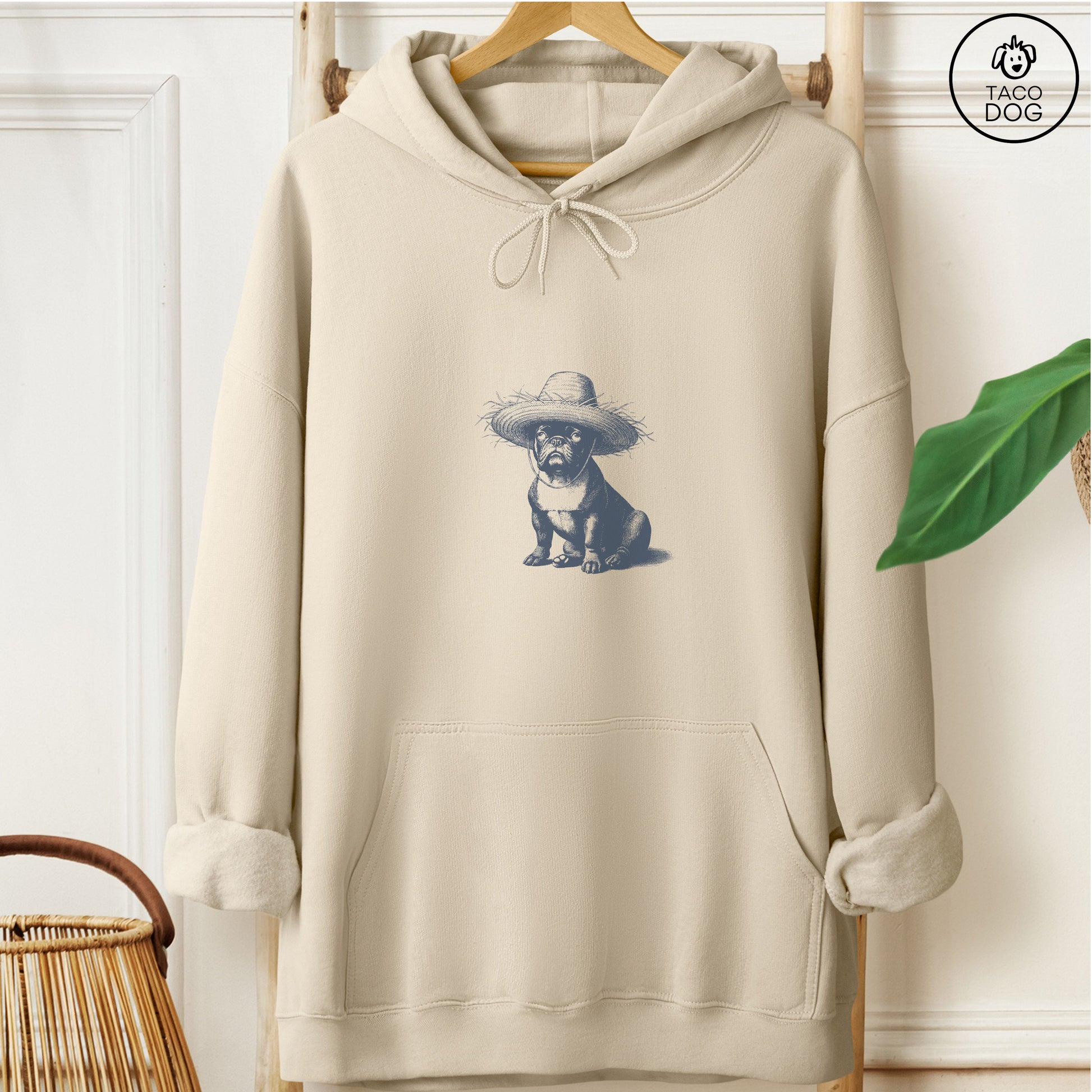 French Bulldog Frenchie Pava Jibaro Boricua Hat Hoodie Sand Taco-Dog