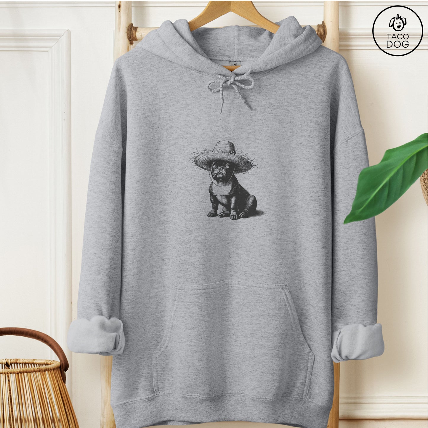 French Bulldog Frenchie Pava Jibaro Boricua Hat Hoodie Graphite Heather Taco-Dog