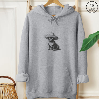 French Bulldog Frenchie Pava Jibaro Boricua Hat Hoodie Graphite Heather Taco-Dog