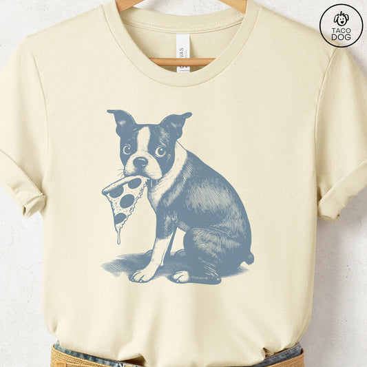 Boston Terrier Pizza TShirt