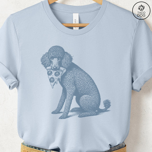 Poodle Pizza TShirt Light Blue Taco-Dog