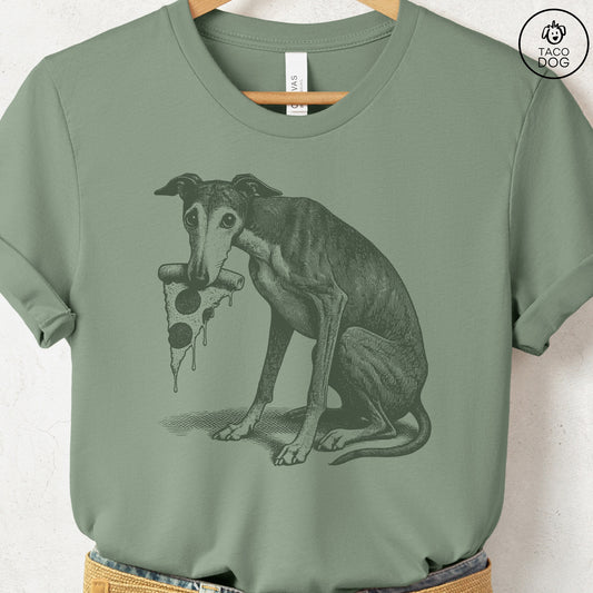 Italian Greyhound Whippet Iggy Pizza TShirt Sage Taco-Dog