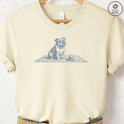 English Bulldog Cupcake TShirt Natural Taco-Dog