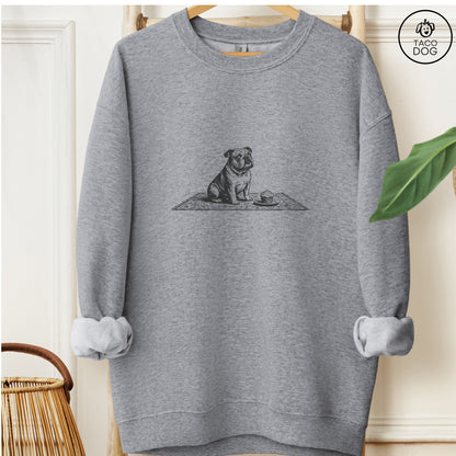 English Bulldog Cupcake Sweatshirt Graphite Heather Taco-Dog
