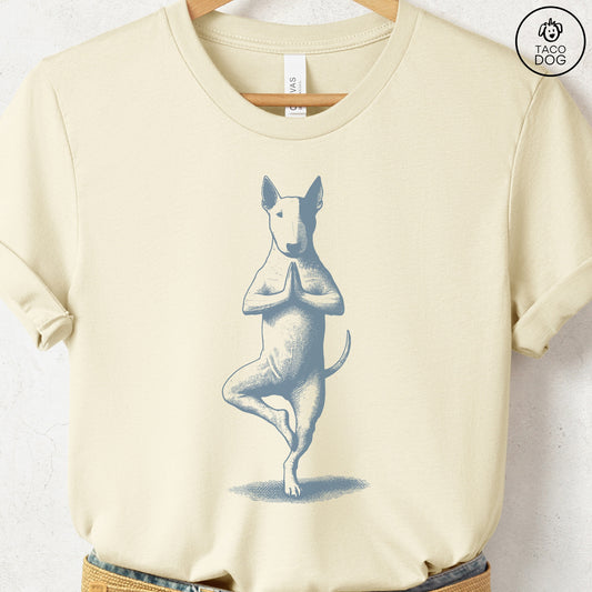 Bull Terrier Tree Pose Yoga T Shirt