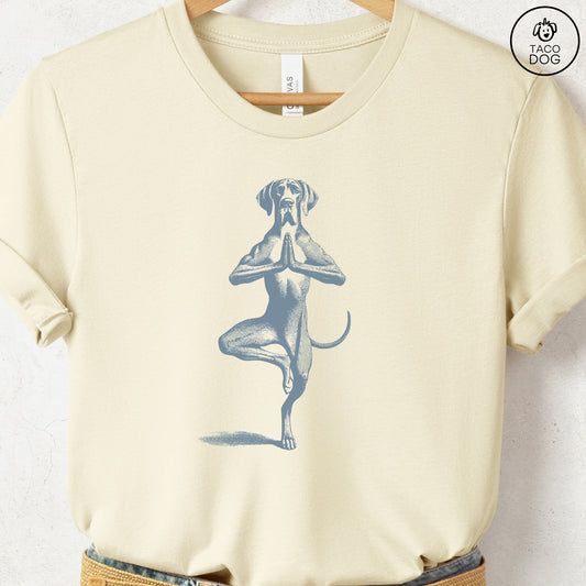 Great Dane Tree Pose Yoga T Shirt